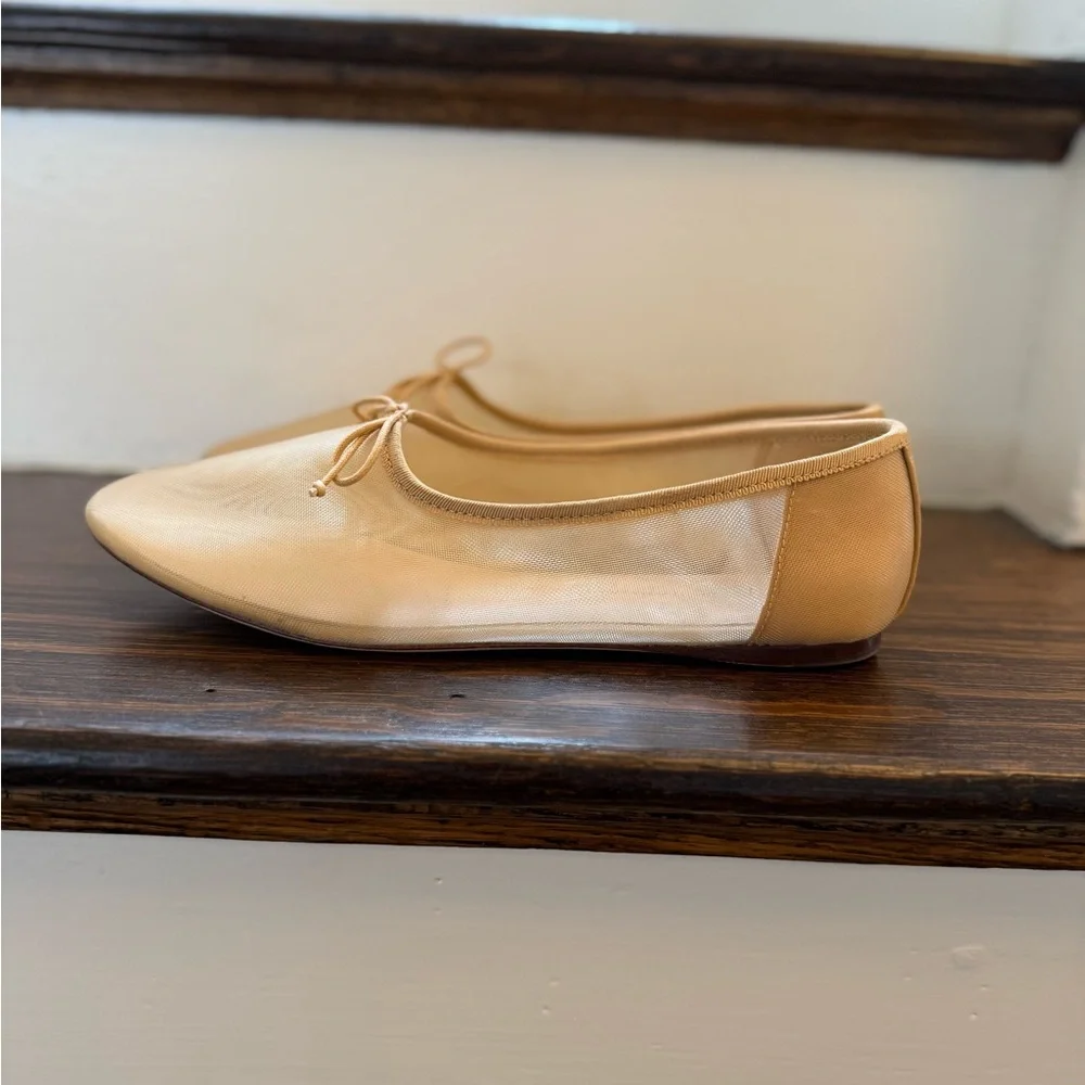 Loeffler Randall Landon Caramel Mesh Ballet Flat - Picture 9 of 11